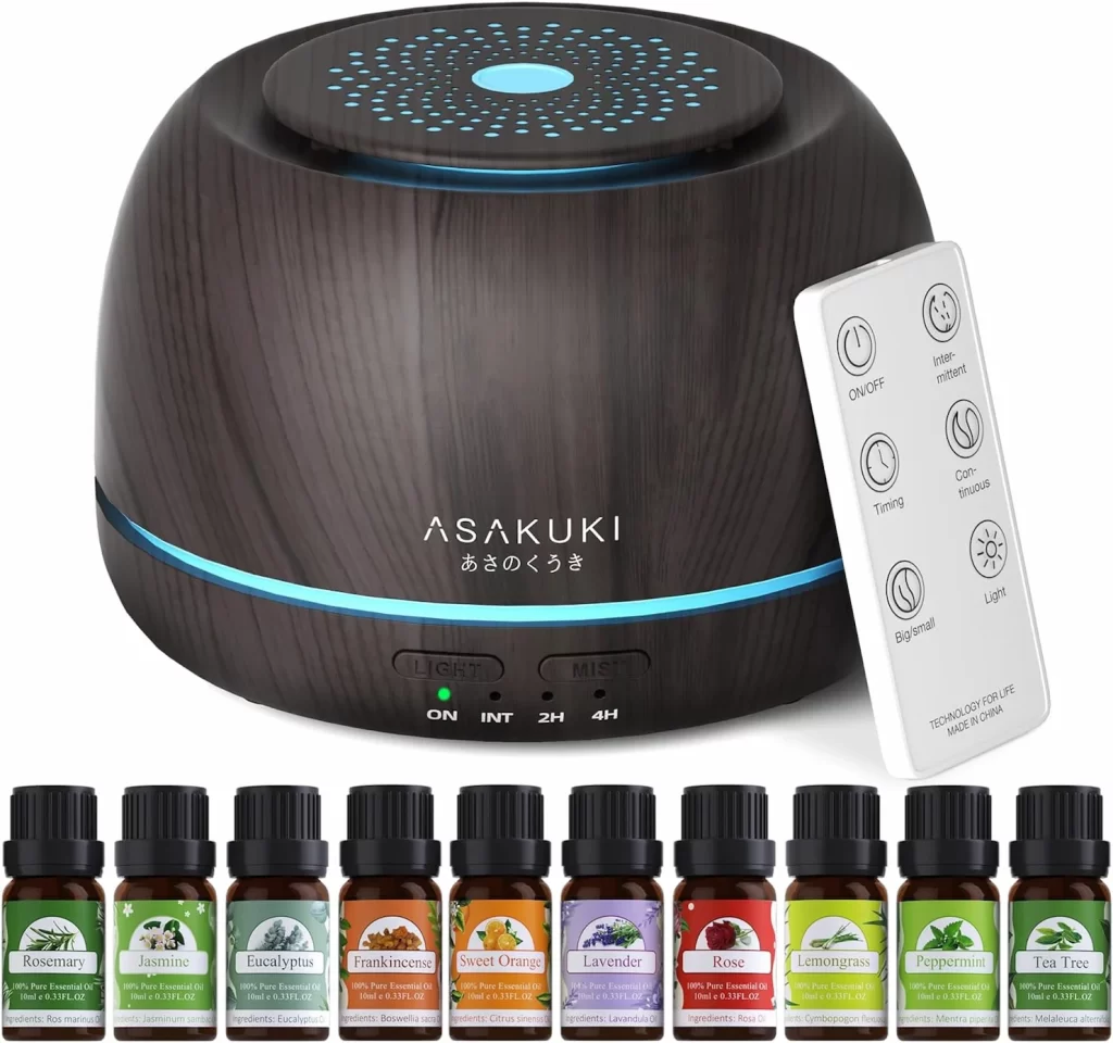 ASAKUKI Diffuser with Essential Oil Set